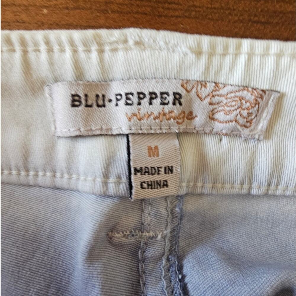 Blu Pepper Ombre Lace Shorts Denim Jean Hotpants, Festival, Western, Womens Sz M - Picture 9 of 9